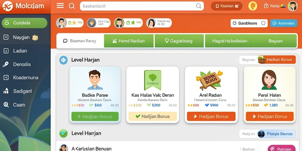 Tampilan utama yang menarik dan mudah dinavigasi.